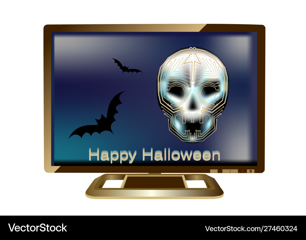 Halloween in computer Vector Image