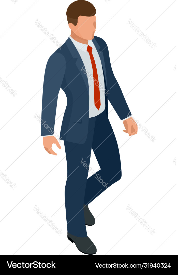 Isometric businessman isolated on write creating Isometric businessman isolated on write creating Vector Image