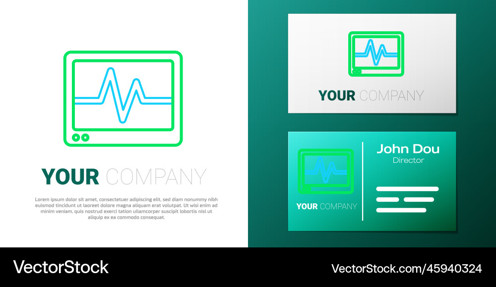 Line computer monitor with cardiogram icon Line computer monitor with cardiogram icon vector image
