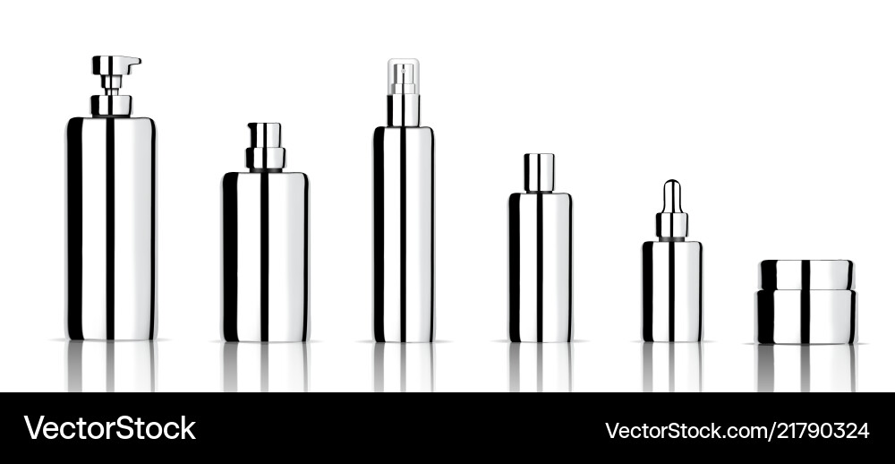 Mock up realistic metallic cosmetic soap shampoo Mock up realistic metallic cosmetic soap shampoo vector image