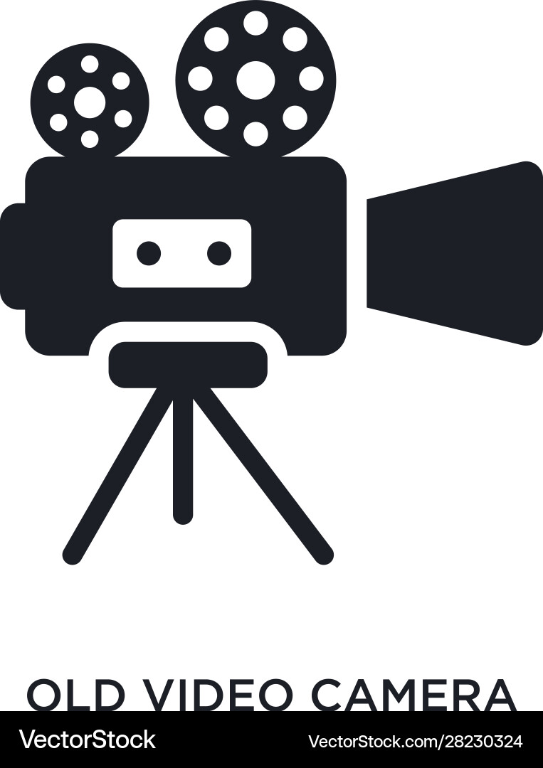 Old video camera isolated icon simple element Vector Image