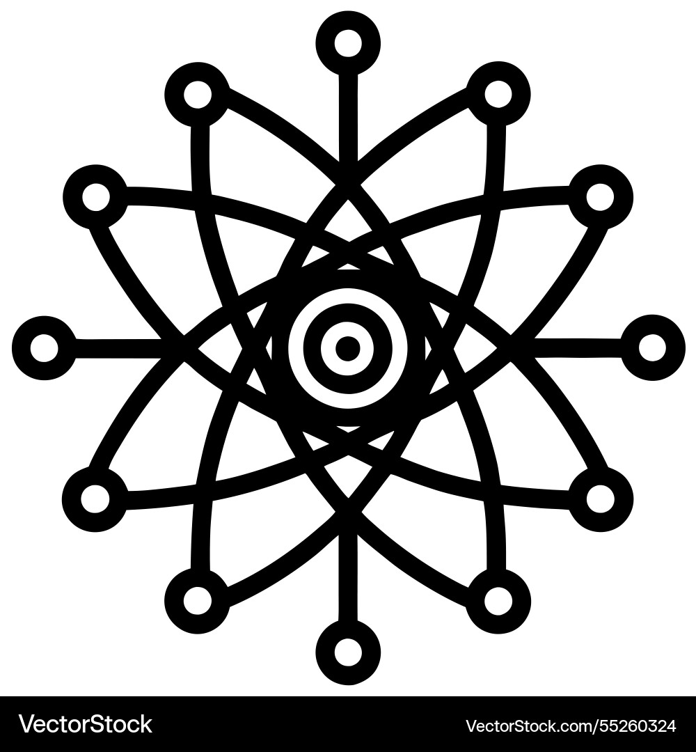 Quantum computing icon design for digital Vector Image