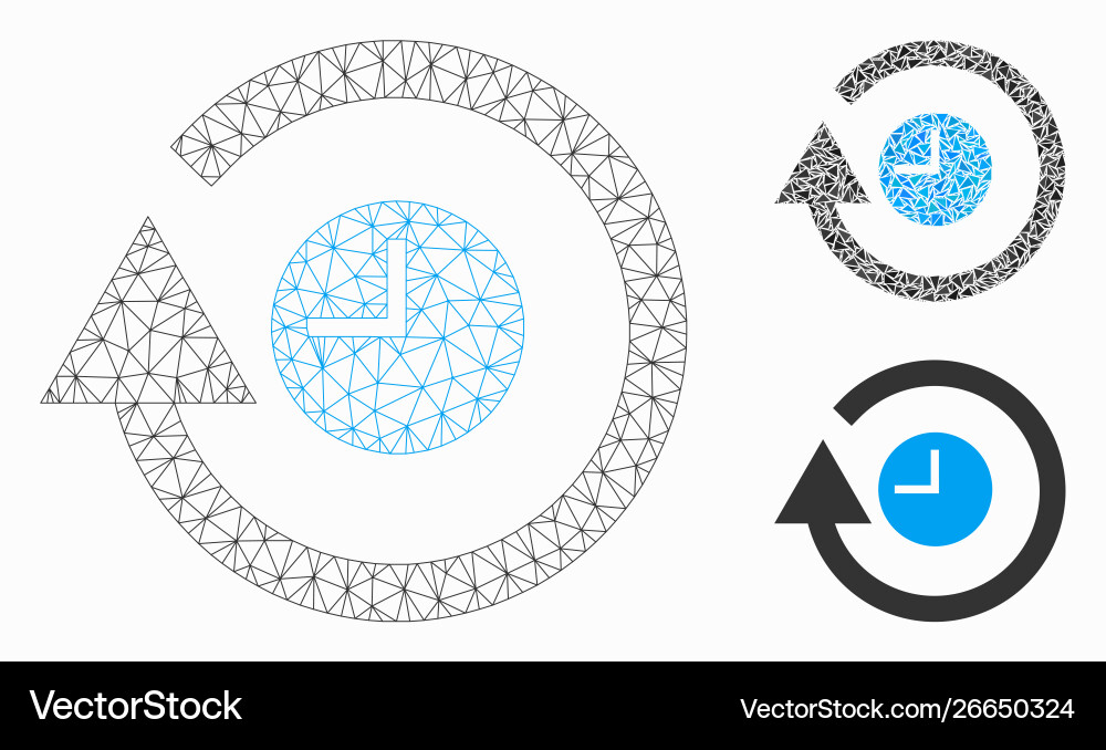 Repeat clock mesh 2d model and triangle Repeat clock mesh 2d model and triangle vector image