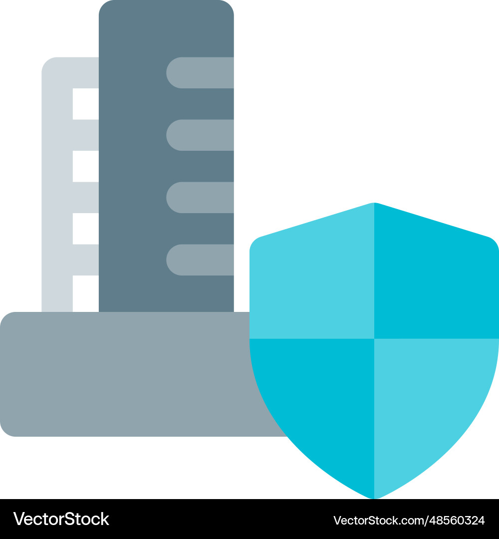 Security measures enabled around the building vector image