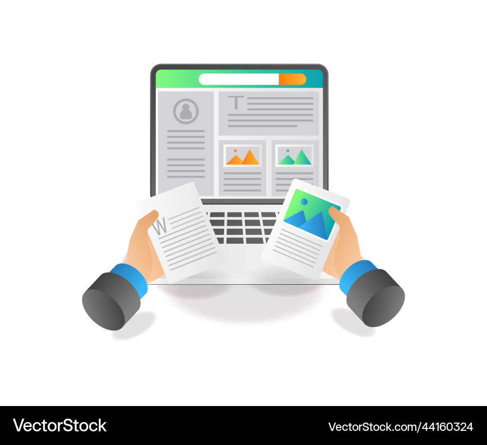 Selecting data for blogger web content Selecting data for blogger web content vector image
