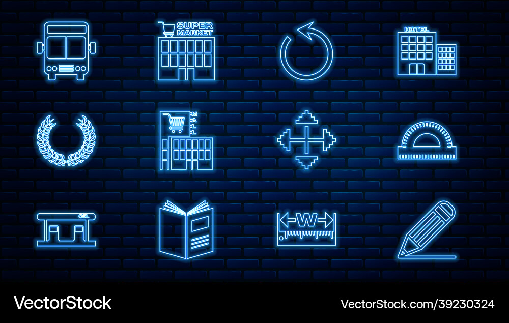 Set line pencil and protractor grid refresh Vector Image