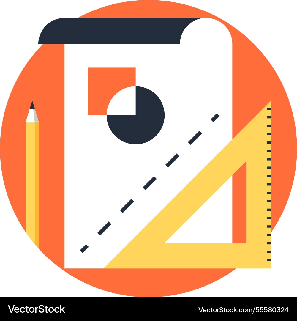 Sketching flat web icon Sketching flat web icon vector image