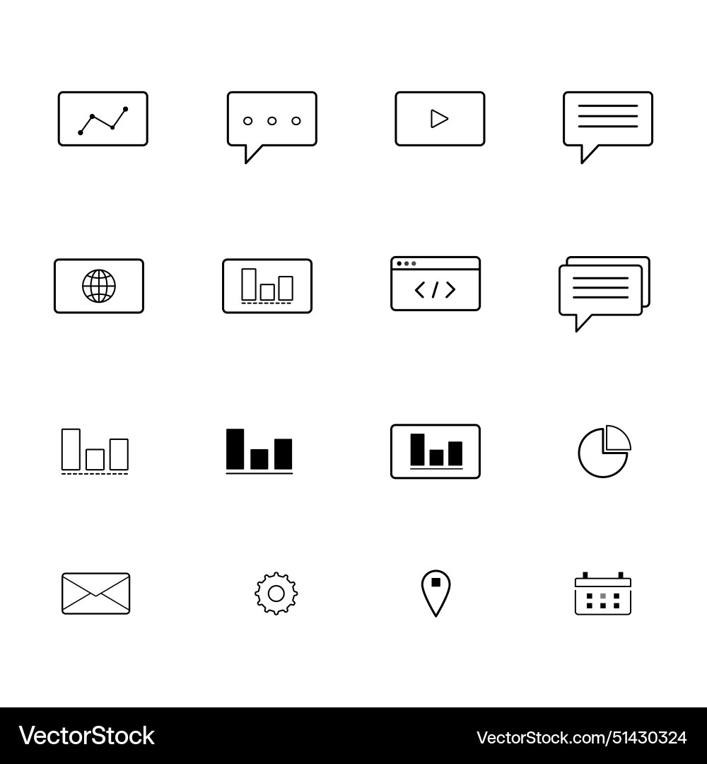 Technology www graph folder icon set Vector Image