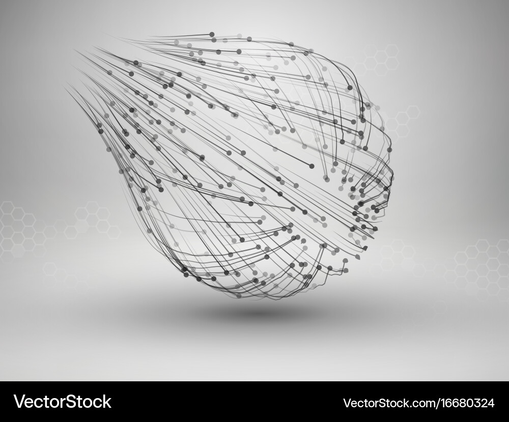 Vernetzte Sphere Mesh Vektorbild