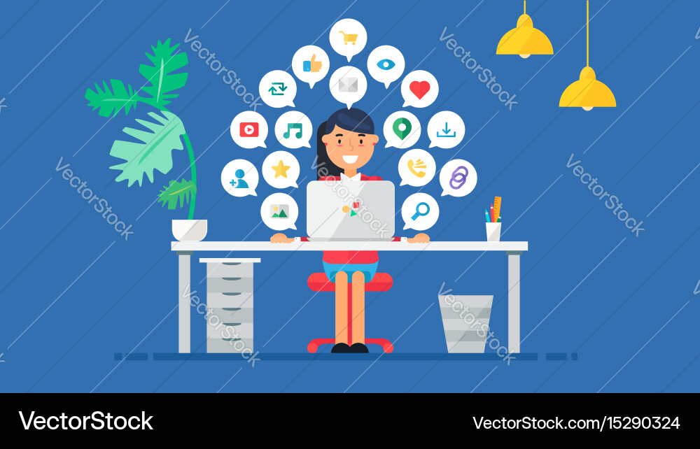 Web virtual socail networks vector image