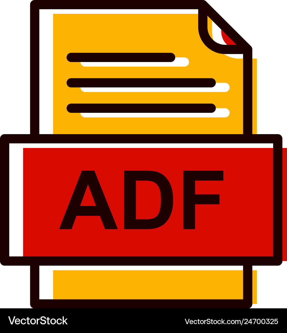 Adf file document icon vector image