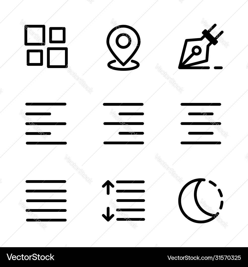 Basic user interface icon set outline include Basic user interface icon set outline include vector image