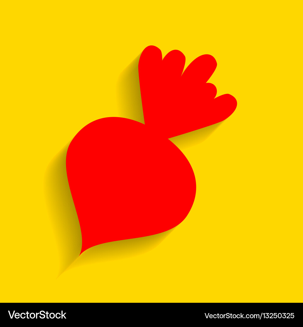 Beet simple sign red icon with soft Vector Image