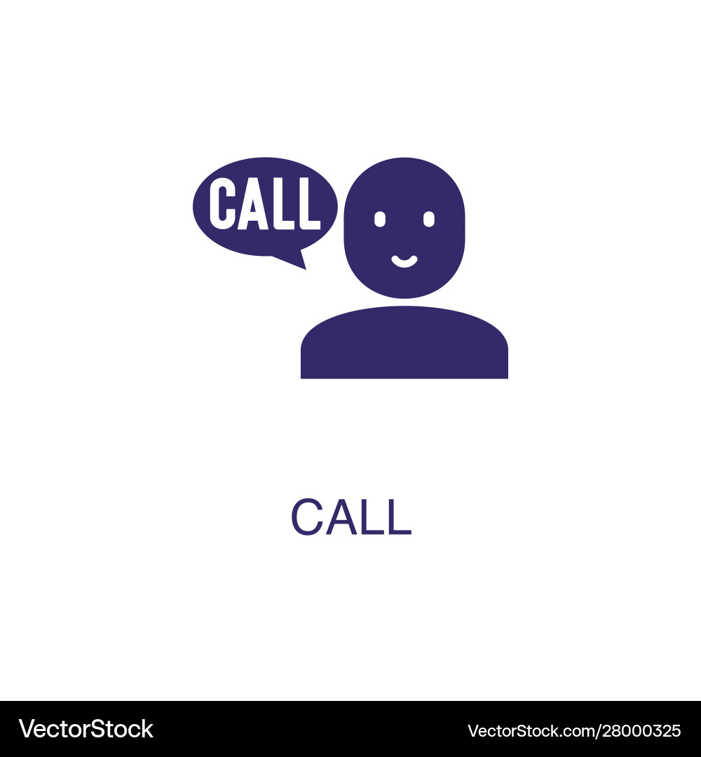 Call element in flat simple style on white vector image