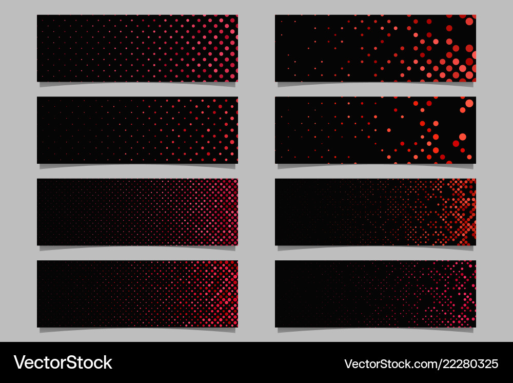 Circle pattern banner background set - templates vector image