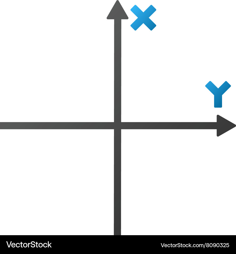 Coordinate axis gradient icon vector image