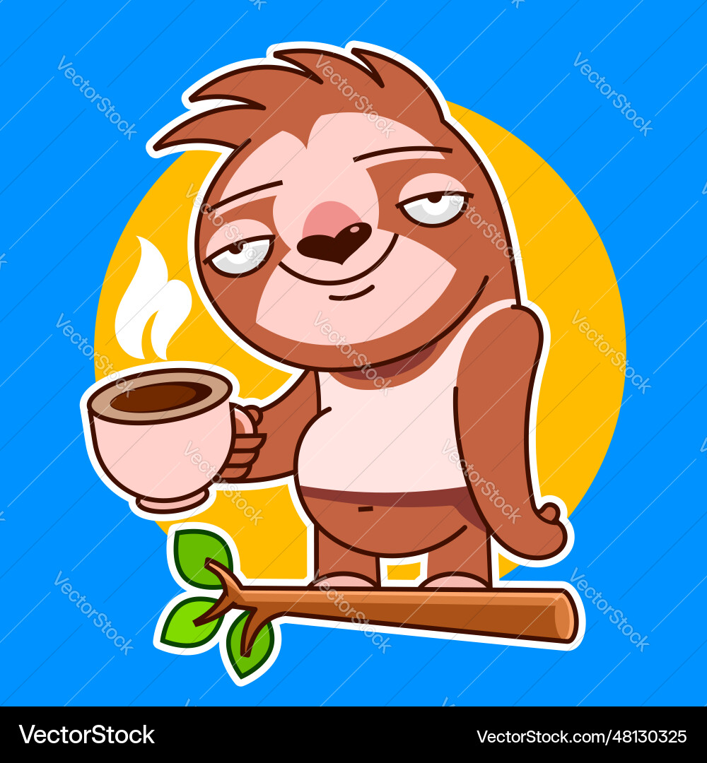 Cute cartoon sloth character drawing set hanging Cute cartoon sloth character drawing set hanging vector image