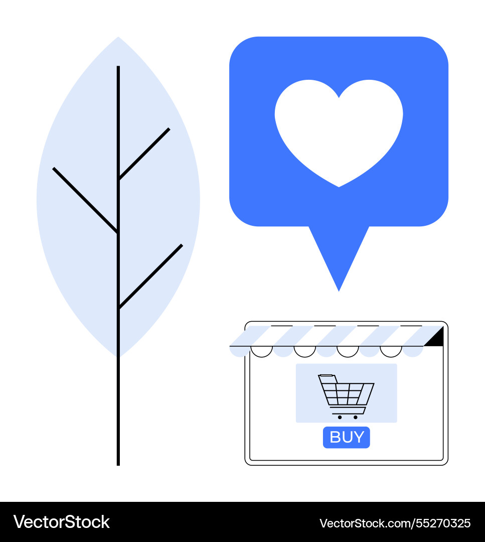 E-commerce website with shopping cart and blue E-commerce website with shopping cart and blue vector image