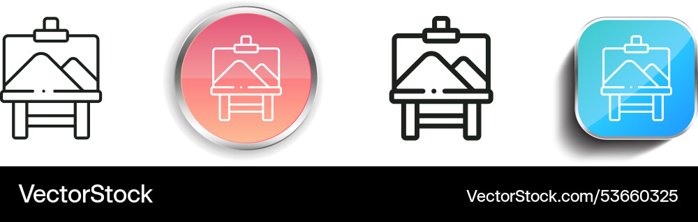 Easel icon thin linear regular and button style Vector Image