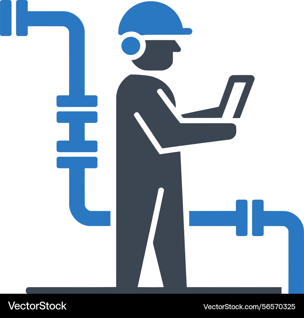 Engineer monitoring system icon Vector Image