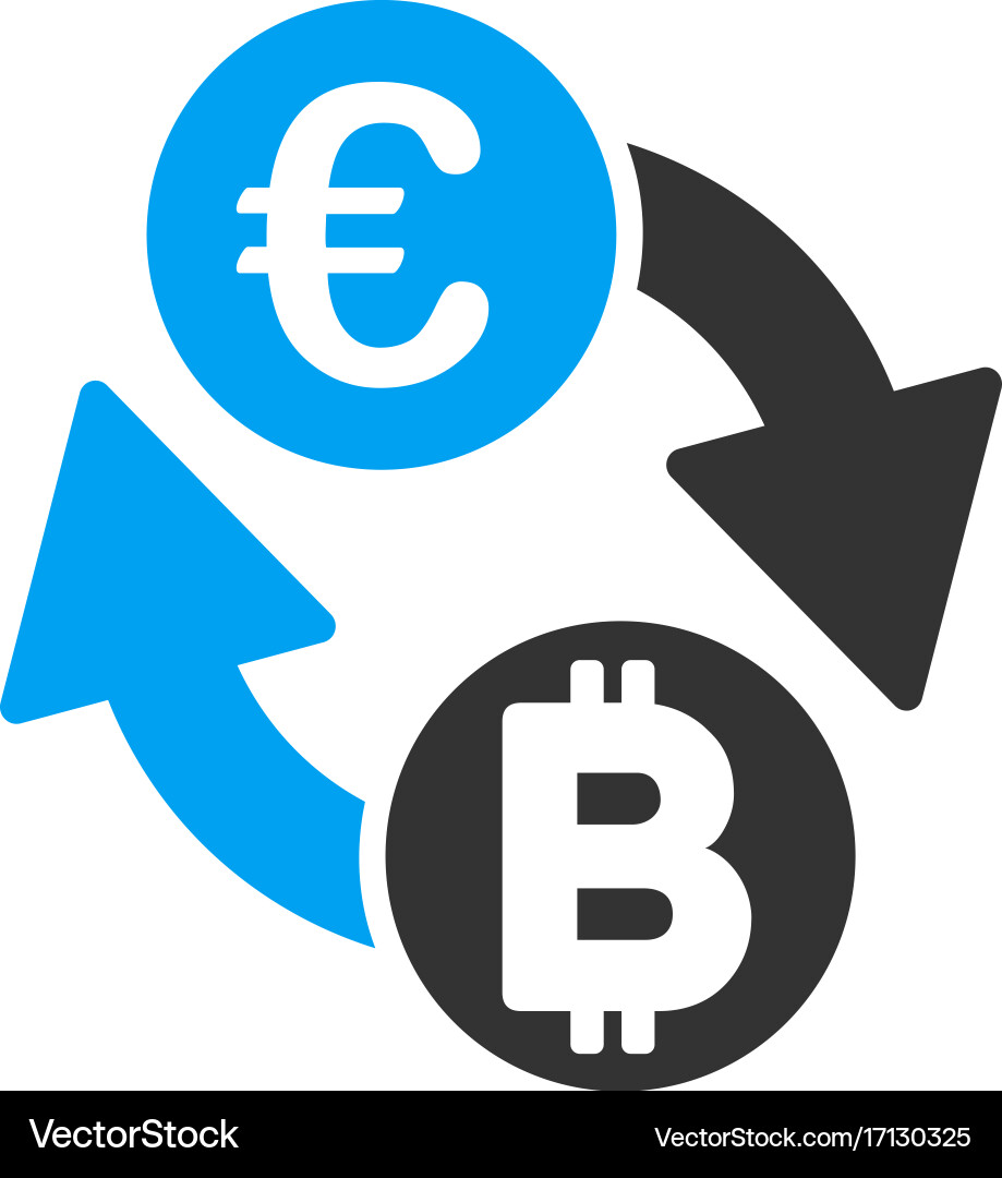Euro bitcoin exchange coins flat icon – Royalty-Free Vector | VectorStock