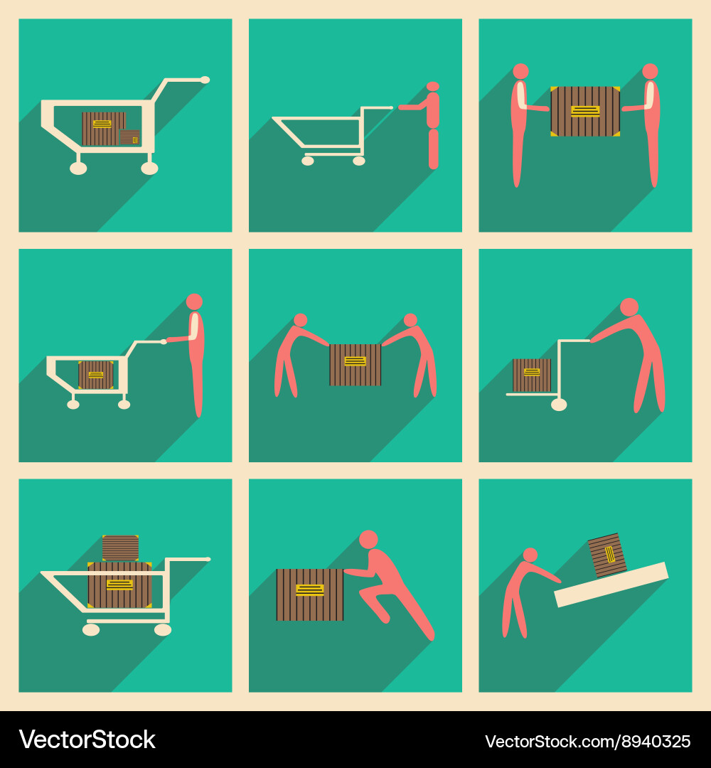 Flat with shadow concept and mobile application Vector Image