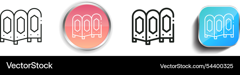 Folding screen icon thin linear regular vector image