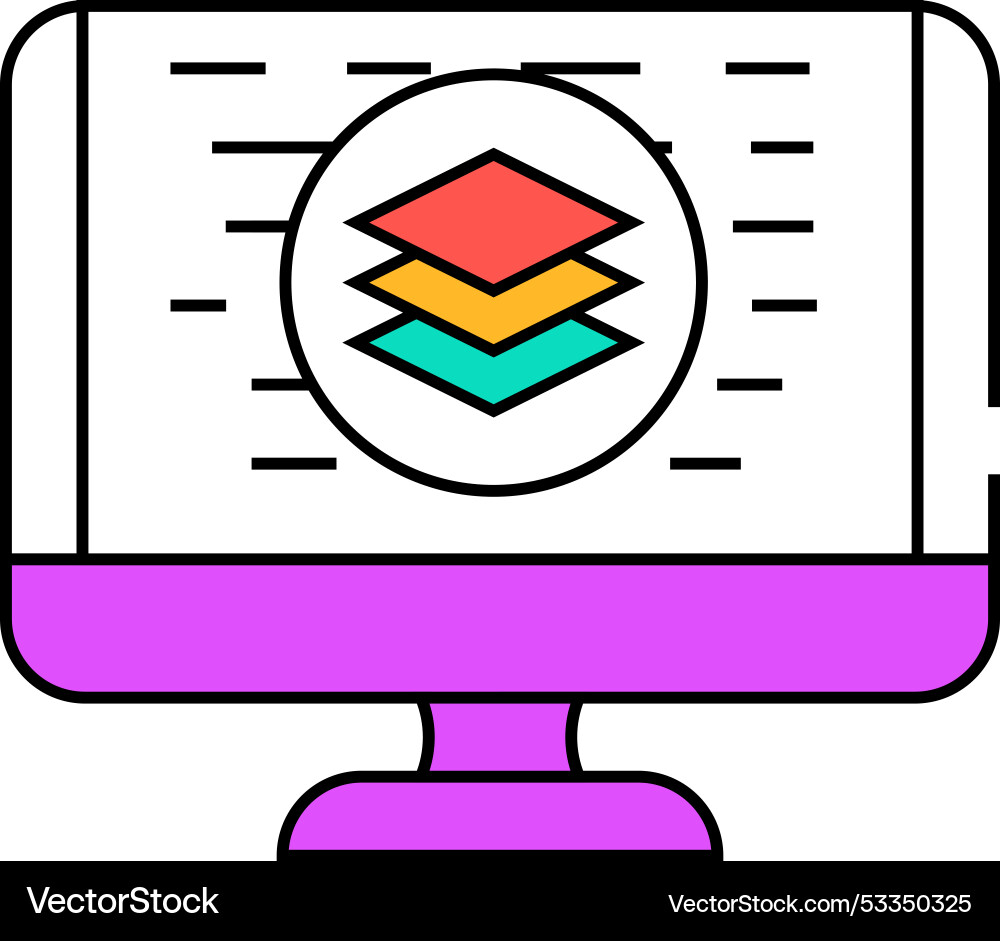 Full stack development software icon color Full stack development software icon color vector image