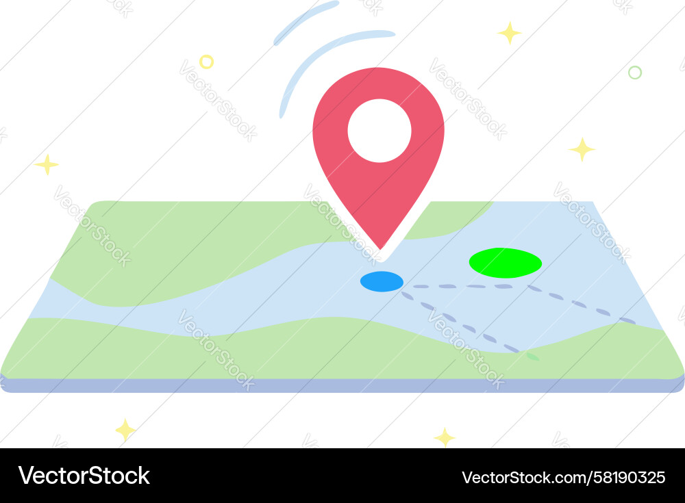 Interactive Map with Location Pins Vector Image