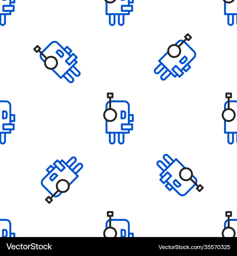 Line robot icon isolated seamless pattern on white Line robot icon isolated seamless pattern on white vector image
