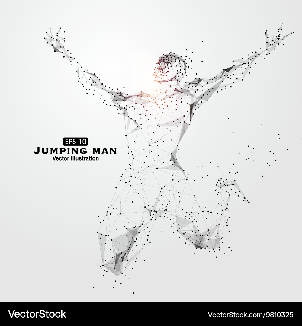 Man Connecting Lines, Forming Shapes Vector Image