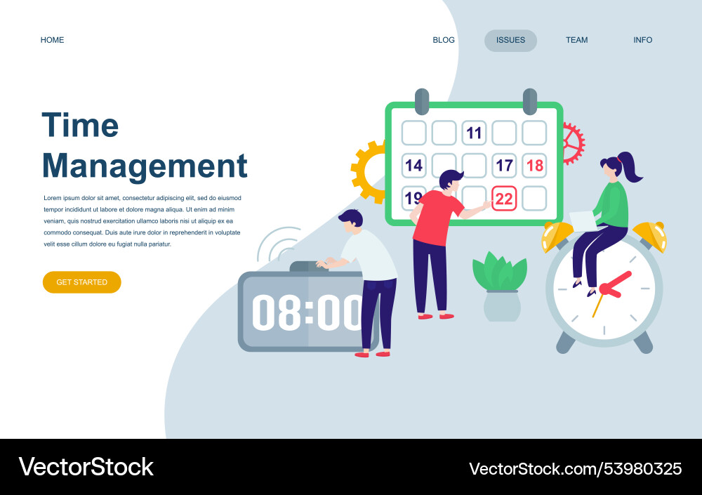 Modern flat web page design template of time Modern flat web page design template of time Vector Image