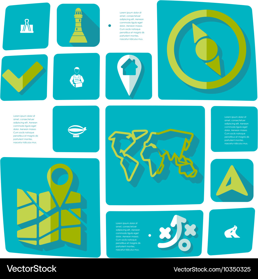 Navigation flat infographic Royalty Free Vector Image