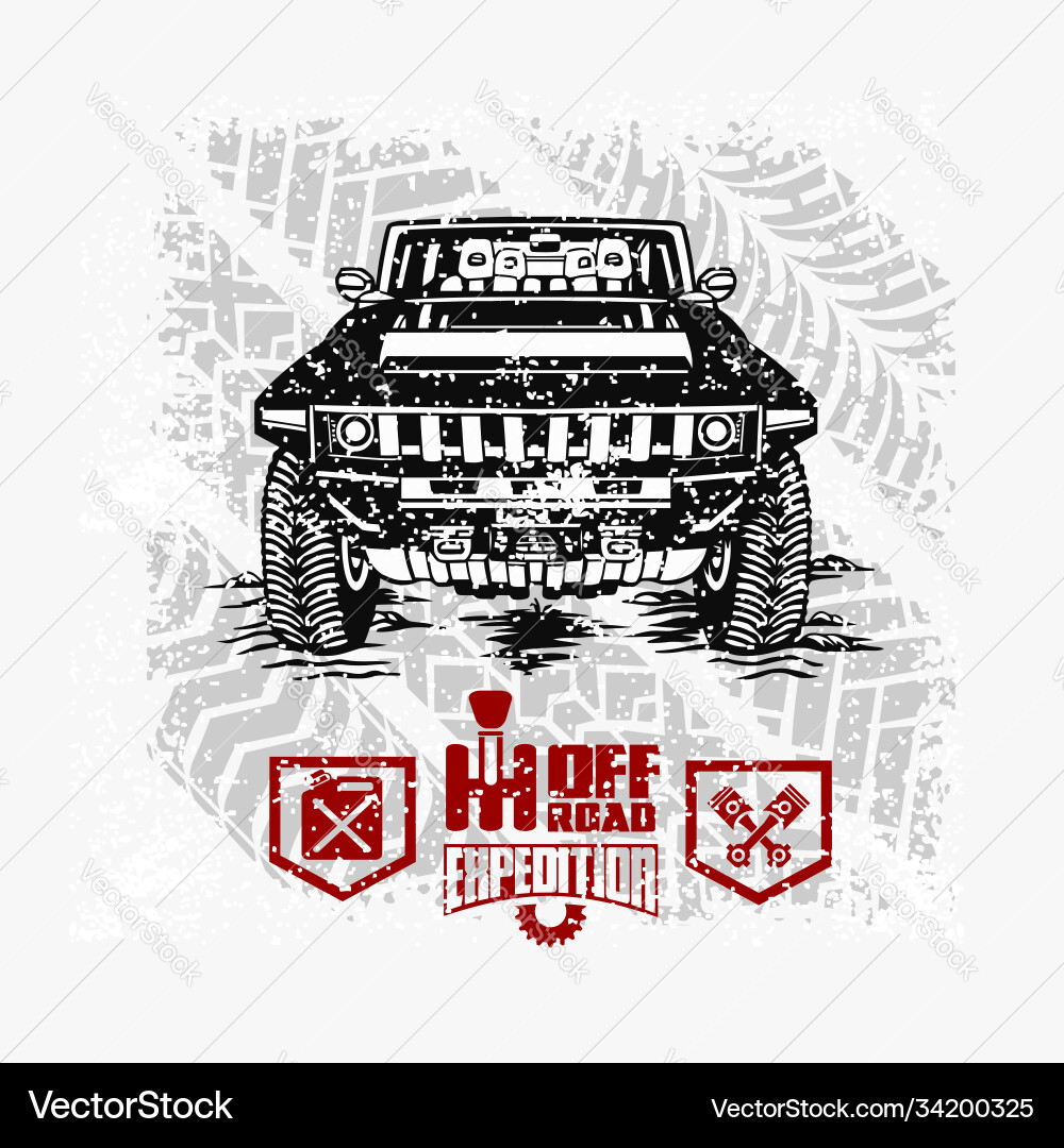 Offroad Auto Logo Vorlage auf grauem Hintergrund Offroad Auto Logo Vorlage auf grauem Hintergrund vektorbild