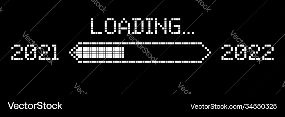 Pixelated Loading 2022 Progress Bar Vector Image