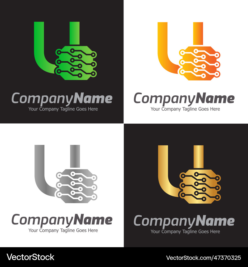 Programming code and technology logo template Vector Image