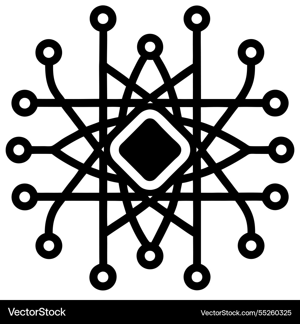 Quantum computing icon design for digital Vector Image