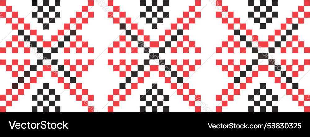 Red geometric x pattern abstract cross motif Vector Image