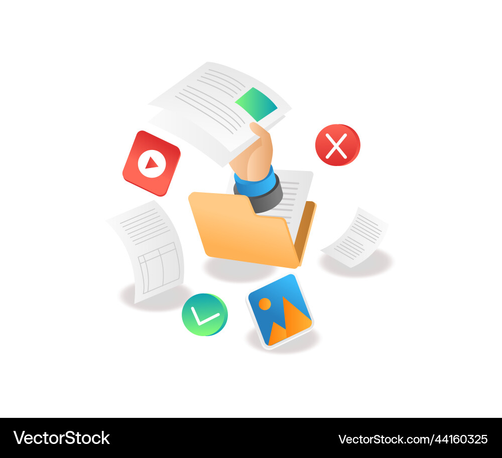 Selecting data from a folder Selecting data from a folder vector image