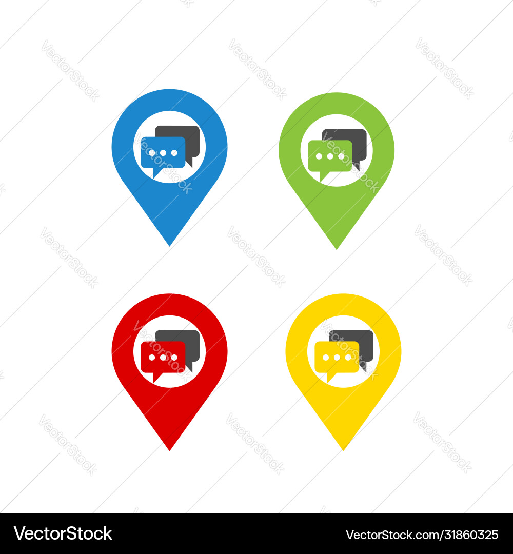 Set bunte Welt Map Pointer Nachricht Blase Set bunte Welt Map Pointer Nachricht Blase Vektorbild