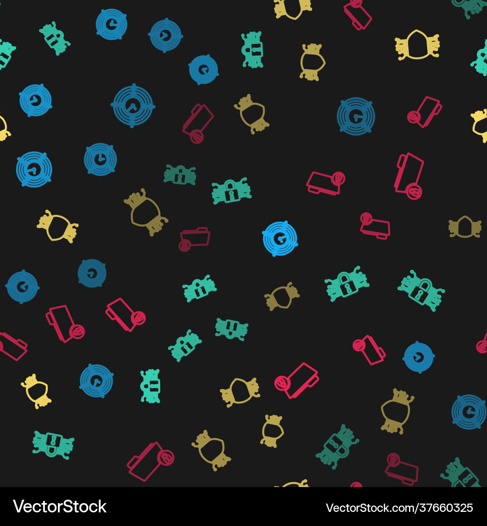 Set line time management cyber security Set line time management cyber security vector image