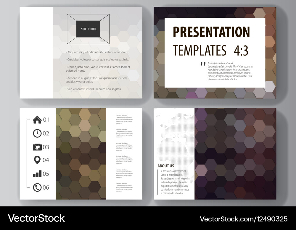 Set of business templates for presentation slides vector image