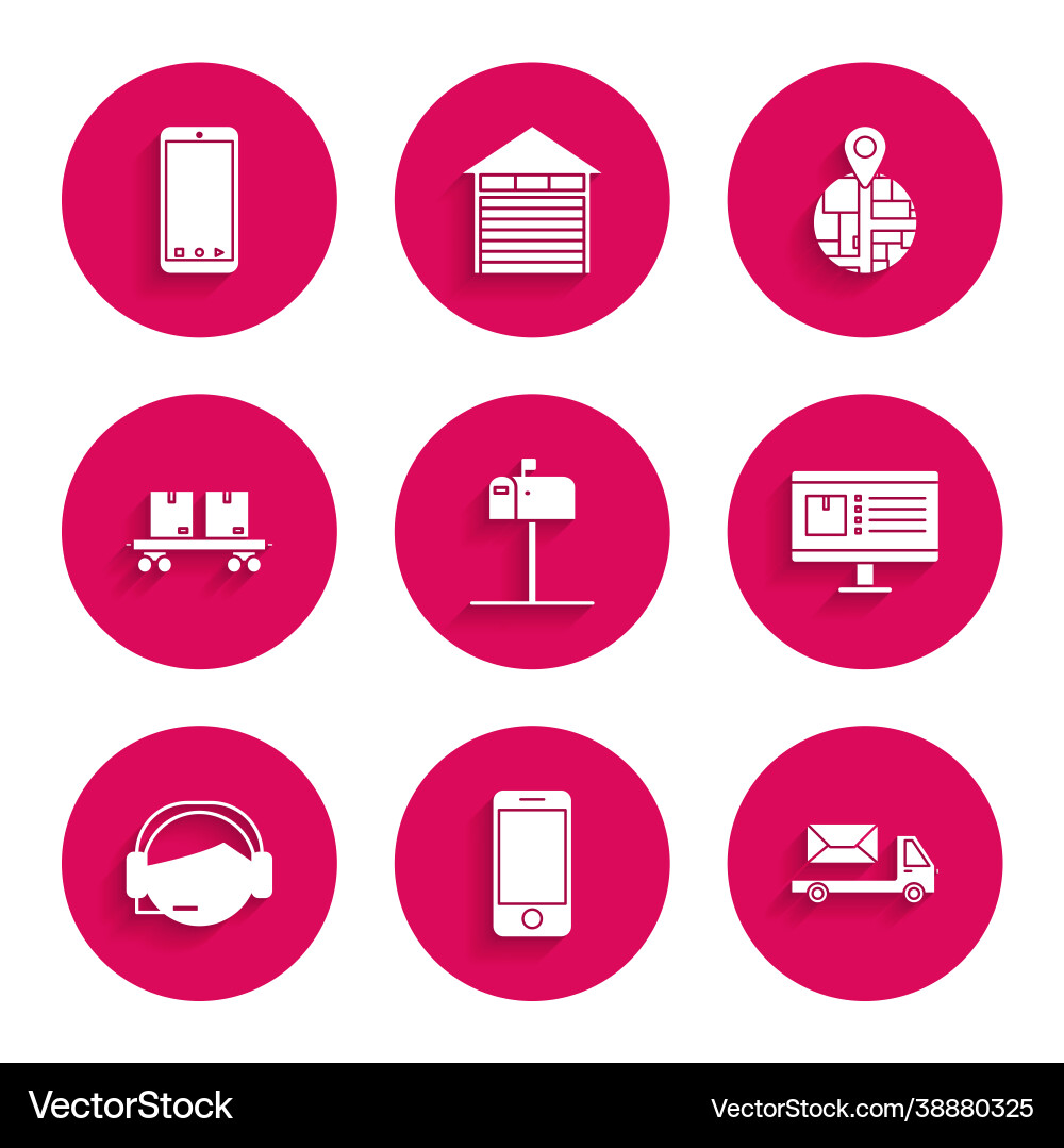 Set open mail box mobile phone with app delivery Set open mail box mobile phone with app delivery vector image