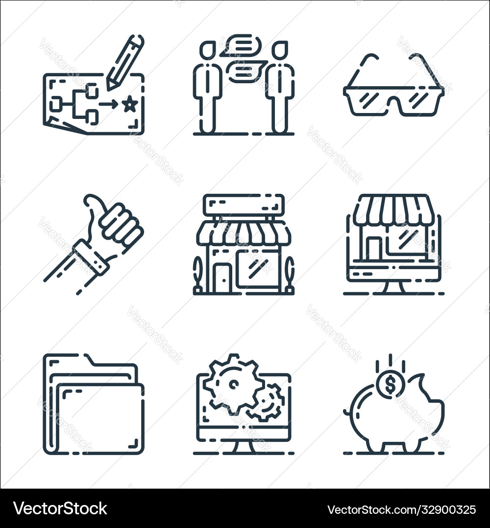 Startup line icons linear set quality Vector Image