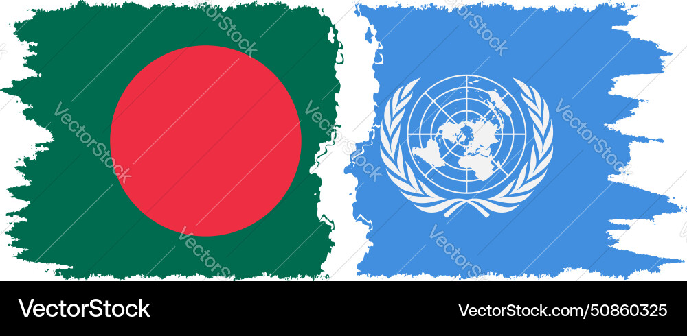 Un and bangladesh grunge flags connection Un and bangladesh grunge flags connection vector image
