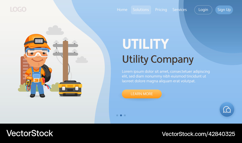 Utility website template Utility website template vector image
