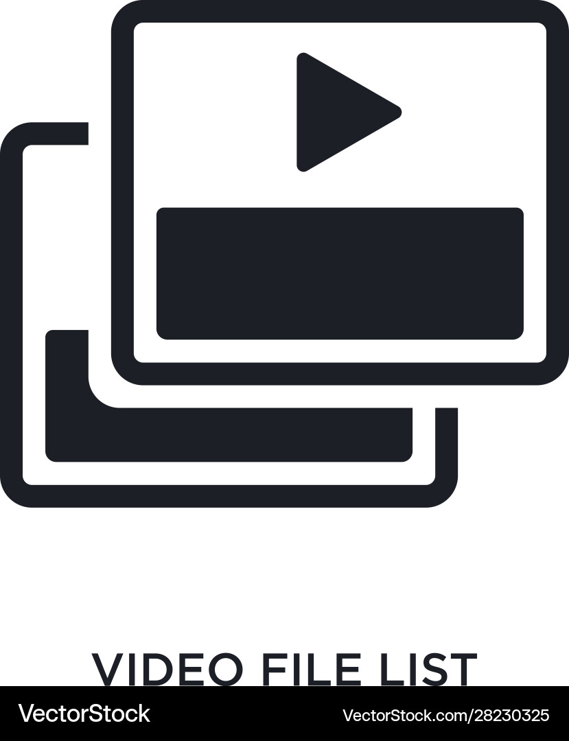Video file list isolated icon simple element from Vector Image