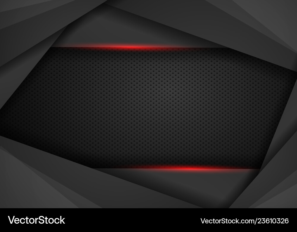Abstract black with red frame template layout vector image