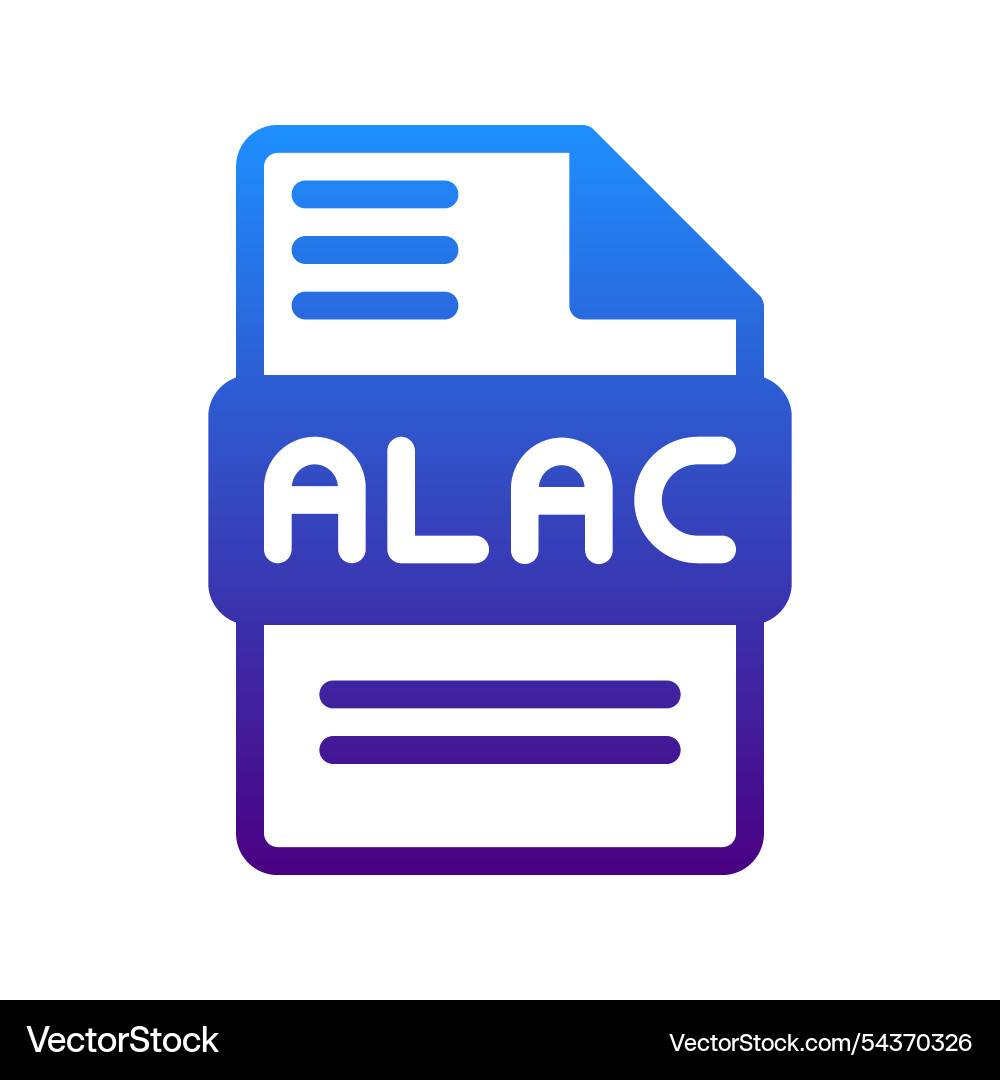Alac artistic representation of audio file format Alac artistic representation of audio file format vector image