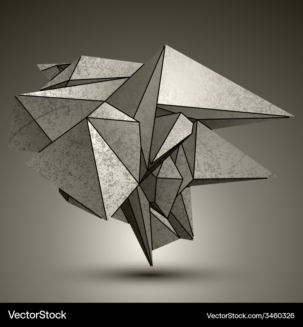 Asymmetric technical zink object complicated vector image